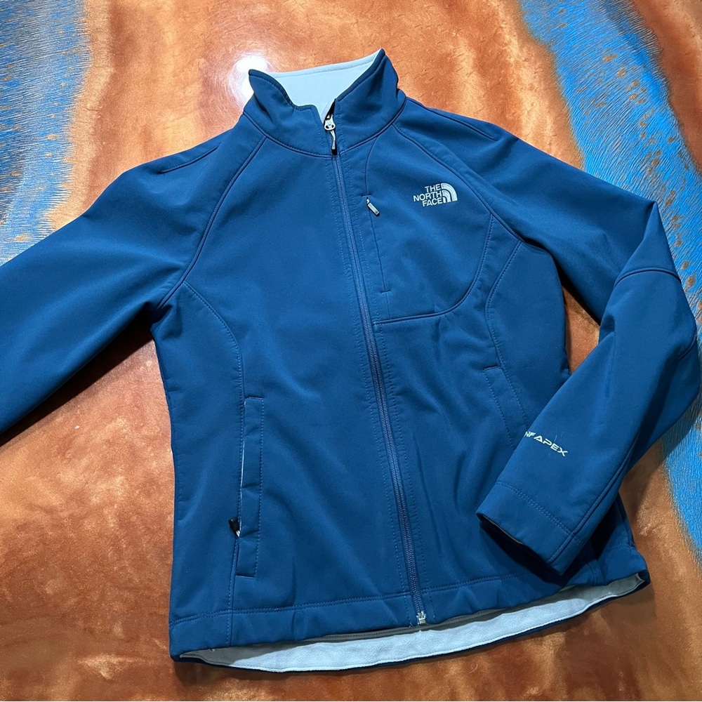The North Face Apex Softshell Windwall Jacket size small blue full zip